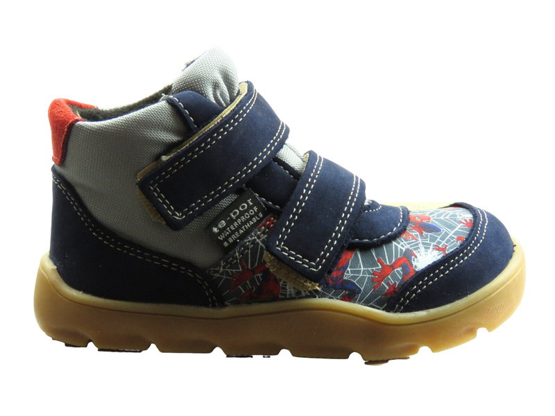 Trzewiki, półbuty dziecięce na rzepy - Jamet 1124, granatowe skórzane