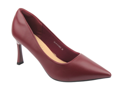 Eleganckie czółenka damskie Potocki 26-41316 na szpilce, bordowe