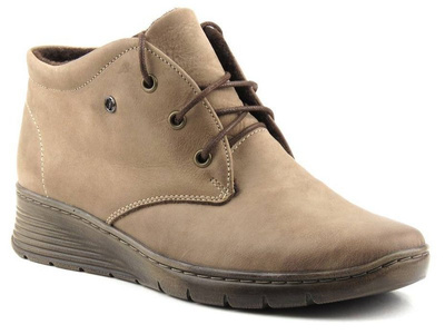 Wygodne, lekkie botki damskie - HELIOS Komfort 504, beżowe