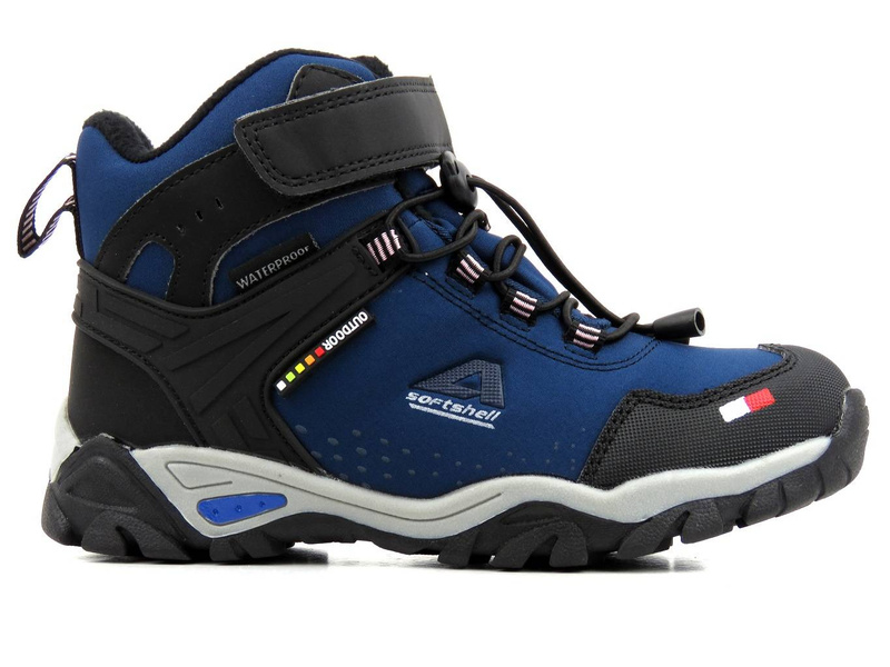 Trekkingi dziecięce, buty zimowe AMERICAN CLUB Soft Shell WT67/21, granatowe