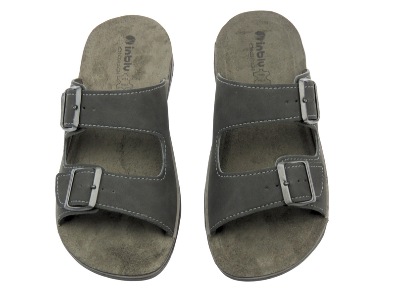 Klapki męskie z klamrami czarne INBLU ID-19