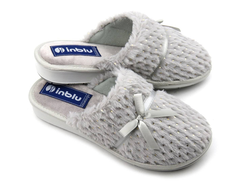 Futerkowe kapcie damskie Inblu LB-92, szare