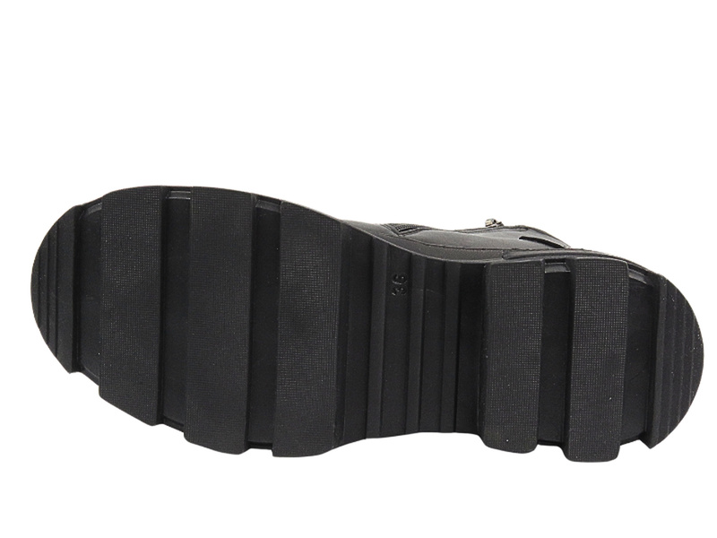 Botki damskie skórzane - VACARRO 1002, czarne