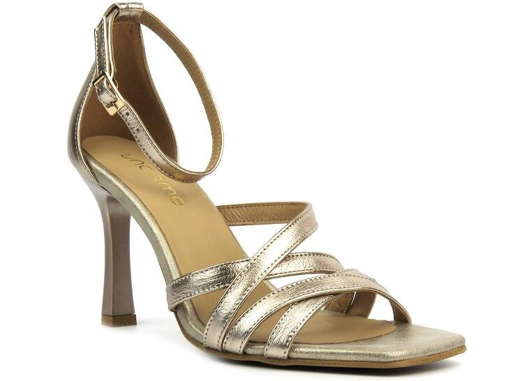 Sandały damskie na obcasie - UNCOME 38400 ,złote