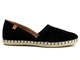 Skórzane espadryle damskie z wyciętą cholewką - VENEZIA 473-22035, czarne