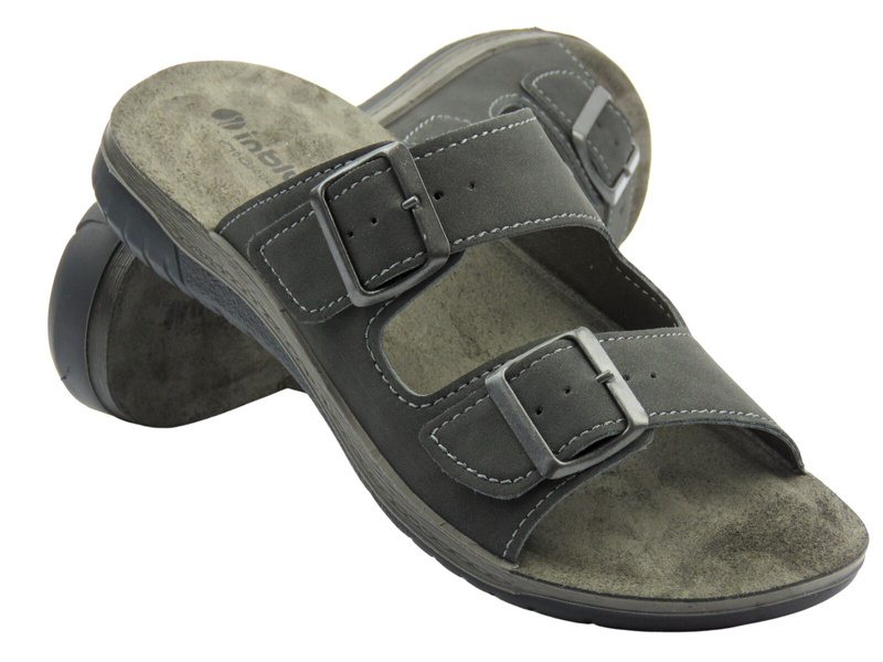 Klapki męskie z klamrami czarne INBLU ID-19