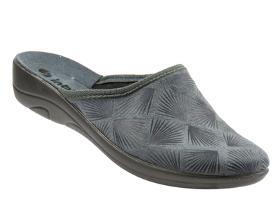 Damskie kapcie Inblu 5D-27 szare z geometrycznym wzorem