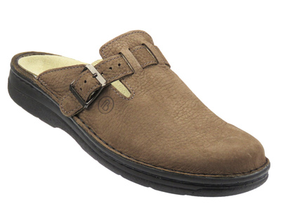 Skórzane klapki męskie brązowe Berkemann 05708-437