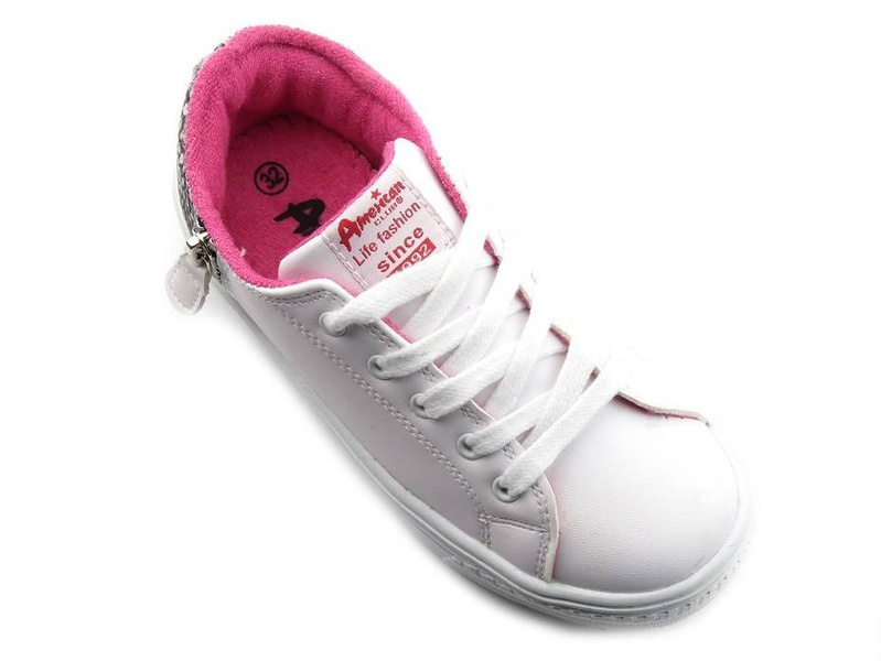 Buty sportowe młodzieżowe - AMERICAN CLUB K1569A, białe