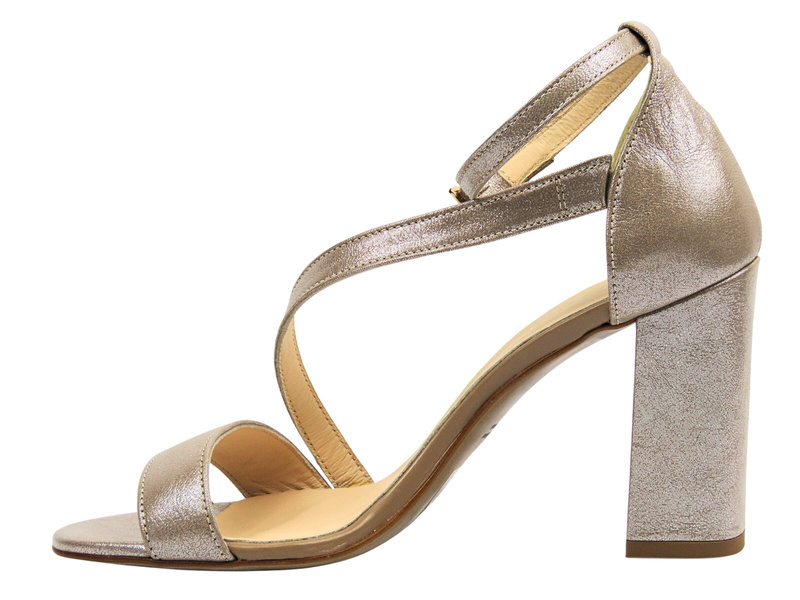 Eleganckie damskie sandały na słupku Uncome 26119, beżowe