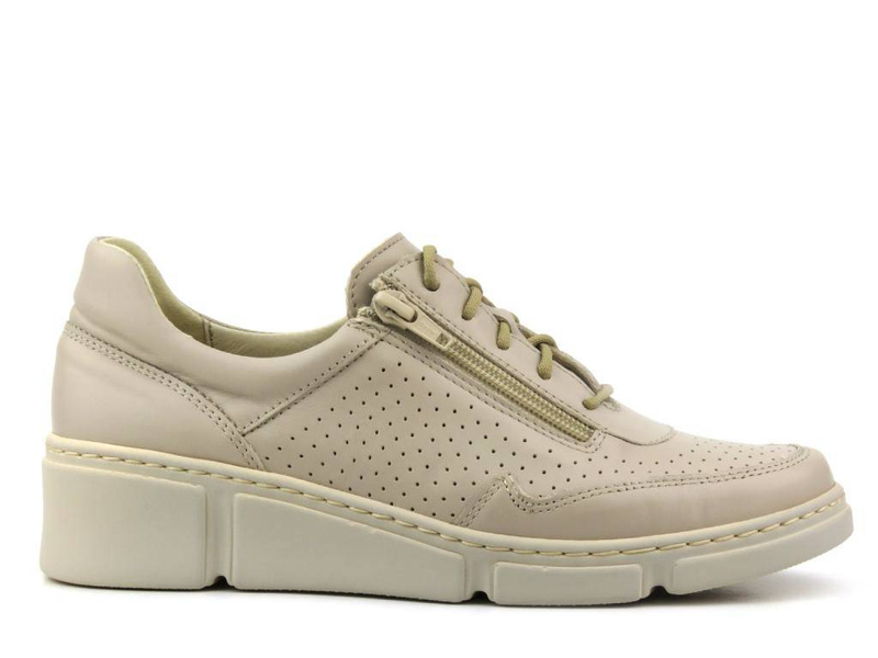 Wygodne, lekkie sneakersy damskie - Wasak  0677, beżowe