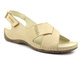 Skórzane sandały damskie - HELIOS Komfort 229-1, jasnobeżowe