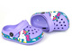 Klapki, sandałki dziewczęce clogsy - AMERICAN CLUB NH 65/23, NH 66/23, fioletowe z jednorożcem