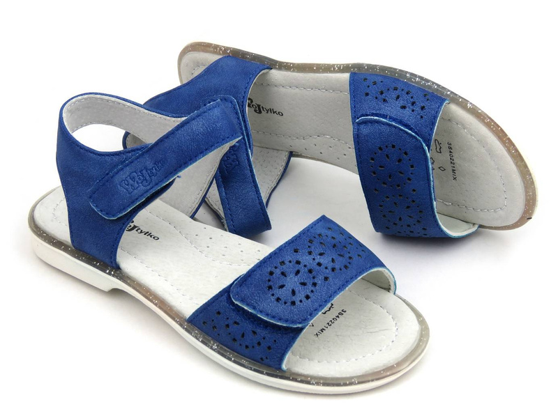 Sandały dziecięce polskiego producenta - WOJTYŁKO 40221, granatowe