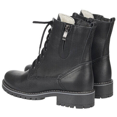 Skórzane botki damskie - Syrena 4038, czarne