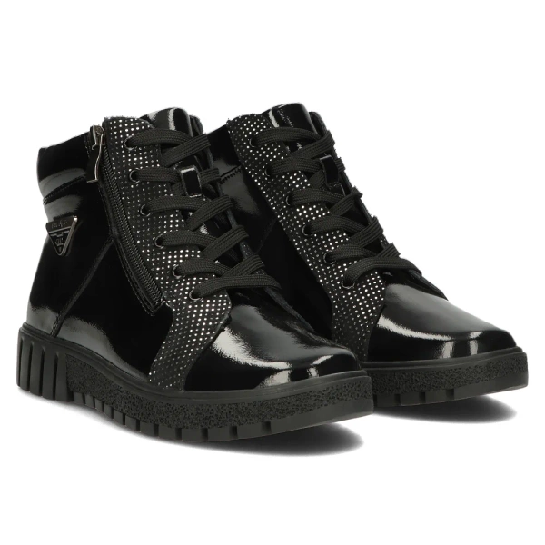 Skórzane botki damskie - Filippo DBT4705/23, czarne