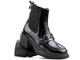 Lakierowane botki damskie na klocku - VENEZIA 13132401, czarne
