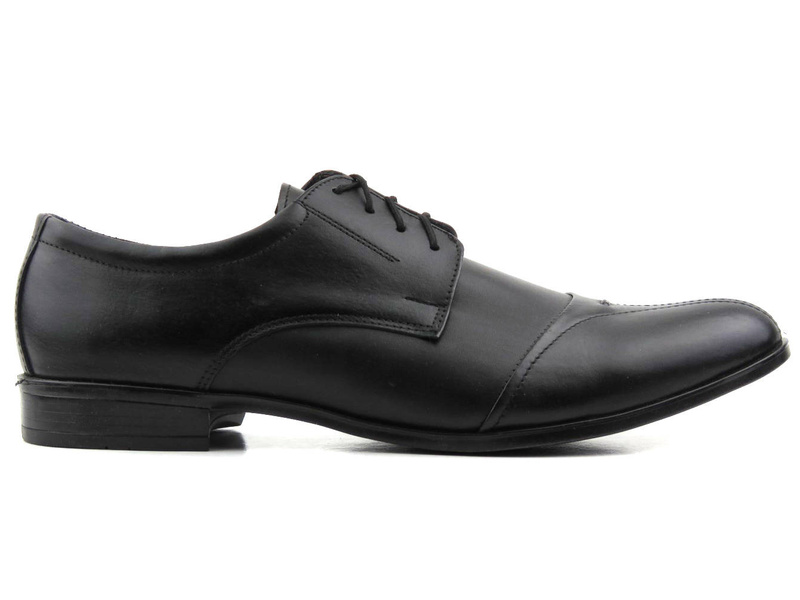 Półbuty męskie ze skóry - Moskała A113, czarne