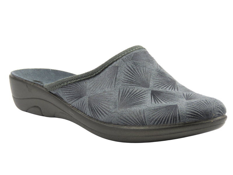 Damskie kapcie Inblu 5D-27 szare z geometrycznym wzorem