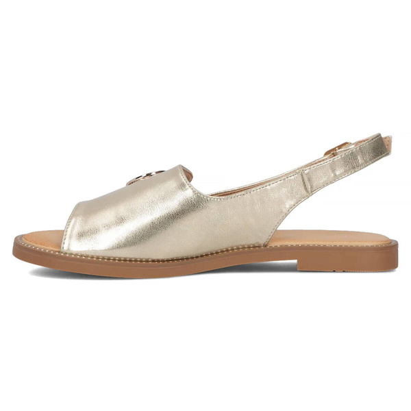 Sandały damskie ze skórzaną wkładką - Filippo DS3666/24, złote