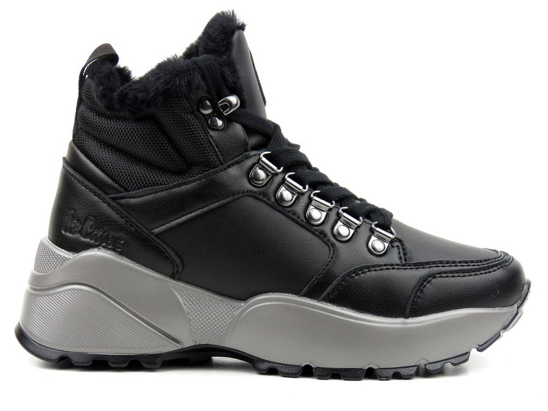 Śniegowce damskie na grubej podeszwie - LEE COOPER LCJ-21-31-0618L, czarne