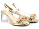 Silikonowe sandały damskie na obcasie - S. Barski MR-C1, złote