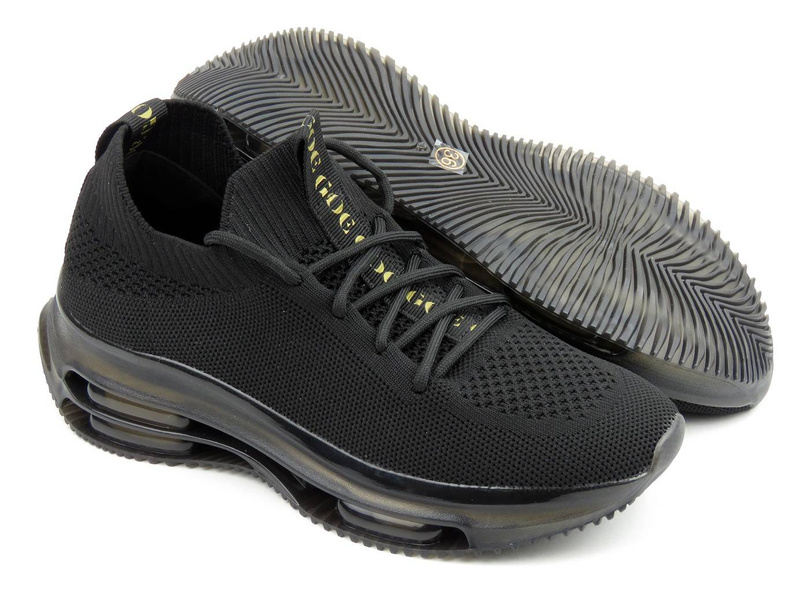 Sneakersy damskie z przewiewnej tkaniny - GOE JJ2N4080, czarne