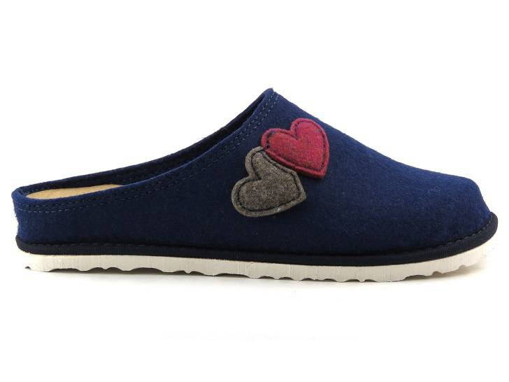 Kapcie damskie filcowe - Inblu CS-35, granatowe