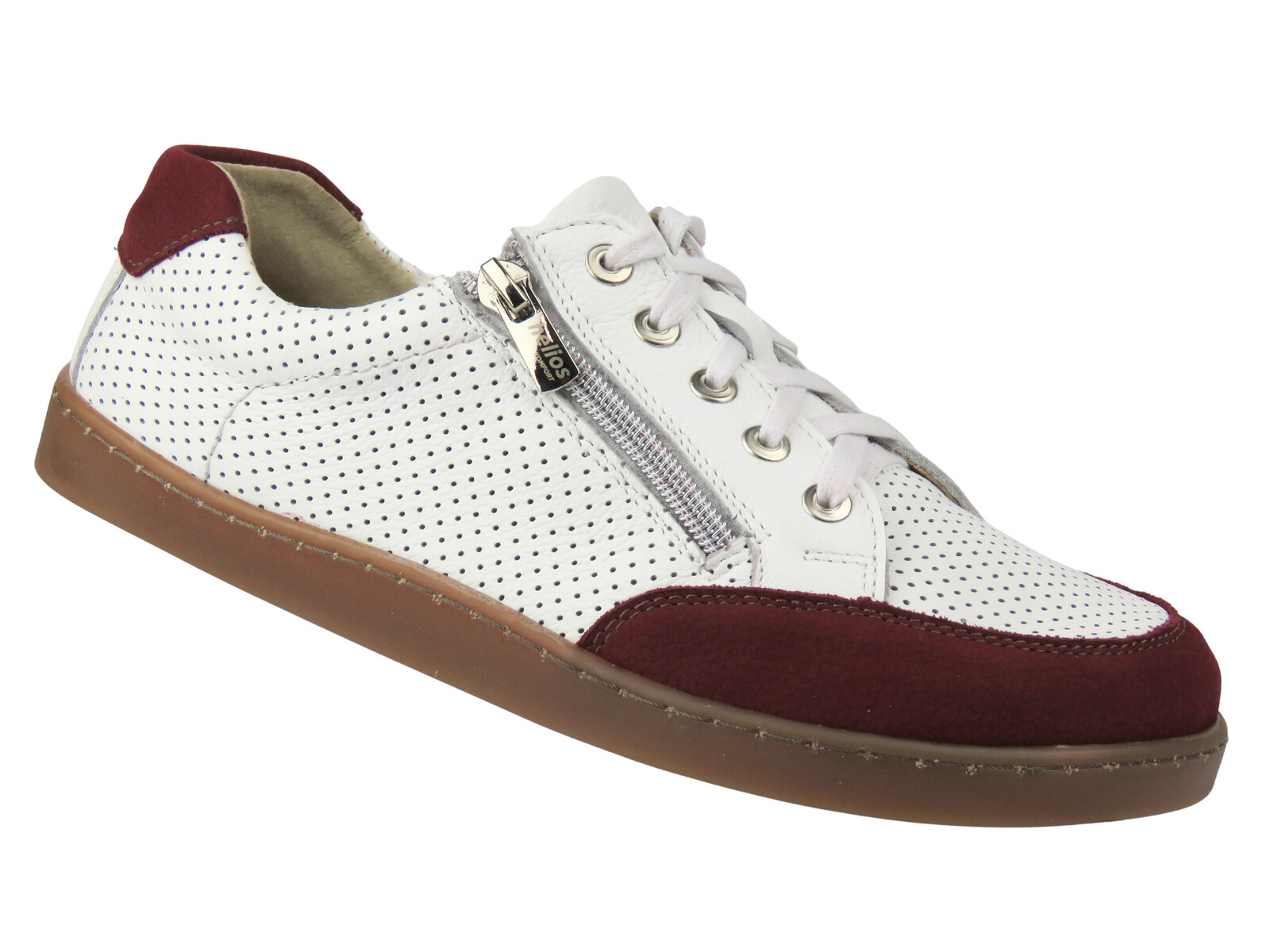 Barefoot skórzane minimalistyczne półbuty damskie Helios Komfort 470, białe 3
