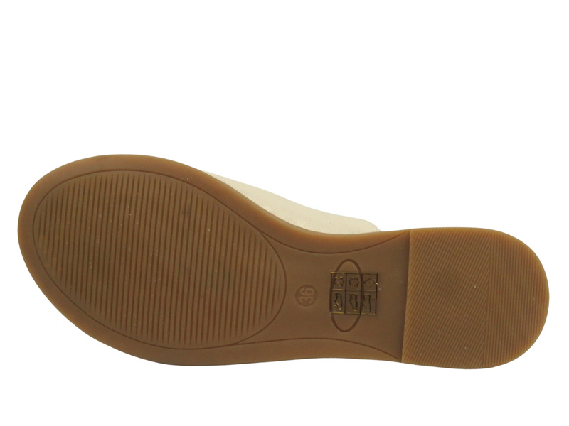 Skórzane sandały damskie - Cambell 25-00657, złote