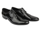 Skórzane półbuty męskie wizytowe - CONHPOL 7653, czarne