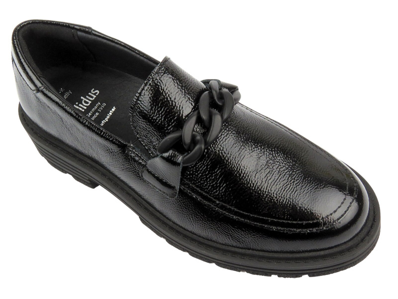 Wygodne, skórzane póbuty damskie - SOLIDUS 63113-00691-KELLY, czarne