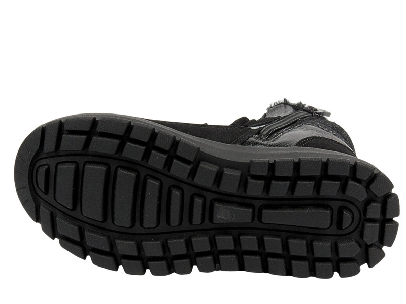 Śniegowce, trzewiki dziecięce na rzepy AMERICAN CLUB ES 142/23, czarne