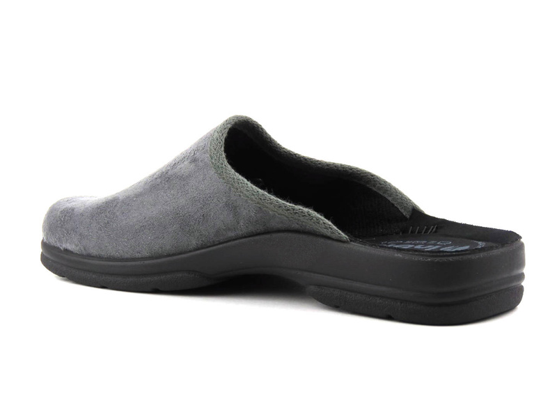 Kapcie męskie z welurową cholewką - INBLU PO-75, szare