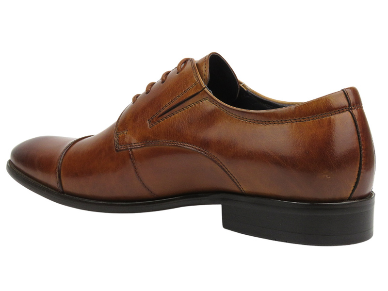 Eleganckie półbuty męskie skórzane - JOHN DOUBARE T241-155-A06, brązowe 
