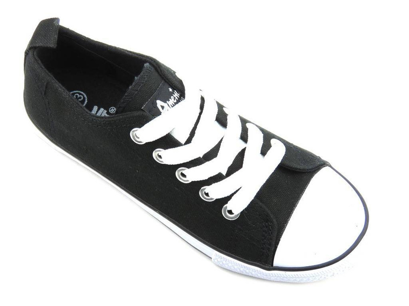 Niskie trampki dziecięce American Club LH-081, czarne