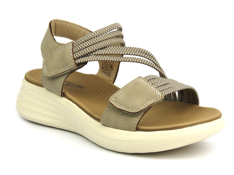 Sandały damskie na platformie - Sokolski CH L24-379, beżowe