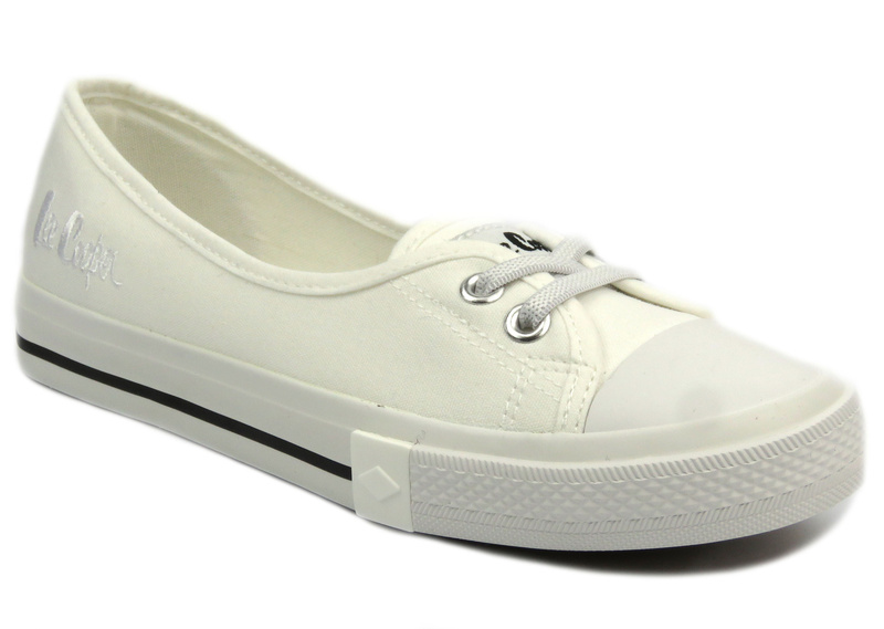 Trampki damskie a la balerinki - Lee Cooper LCW-23-31-1791L, białe