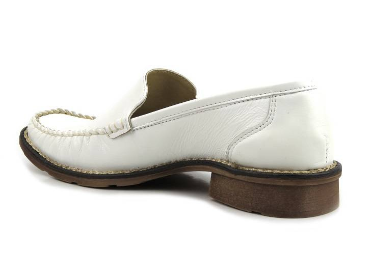 Skórzane mokasyny, półbuty damskie Helios 626, białe