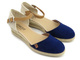 Sandały, espadryle damskie na koturnie - VENEZIA  230803, granatowe
