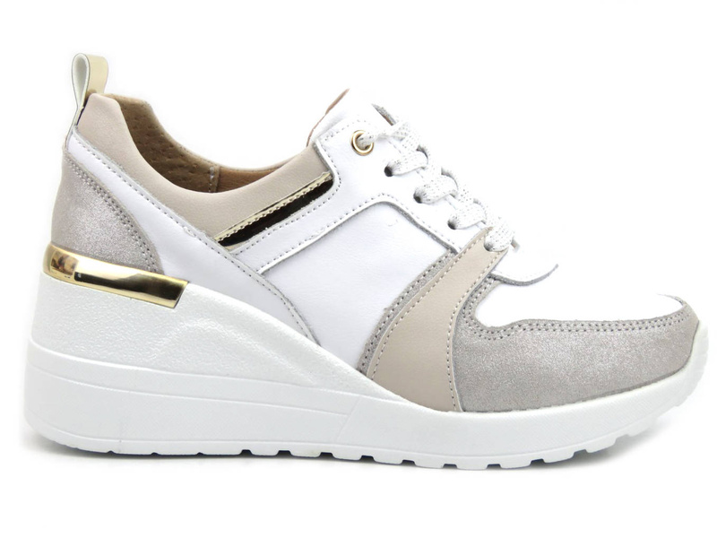 Sneakersy, buty sportowe damskie S. BARSKI AL21405, białe