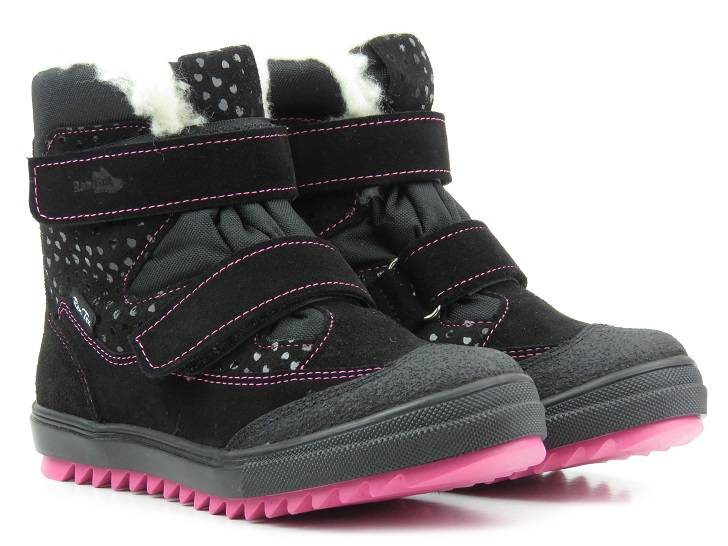 Ciepłe trzewiki dziecięce z membraną - Ren But 32-4439, czarne