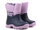 Ciepłe śniegowce dziecięce na rzep - Manitu 120003-59, fioletowe z serduszkami