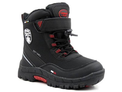 Śniegowce dziecięce AMERICAN CLUB Soft Shell HL 24/21(22), czarno-czerwone