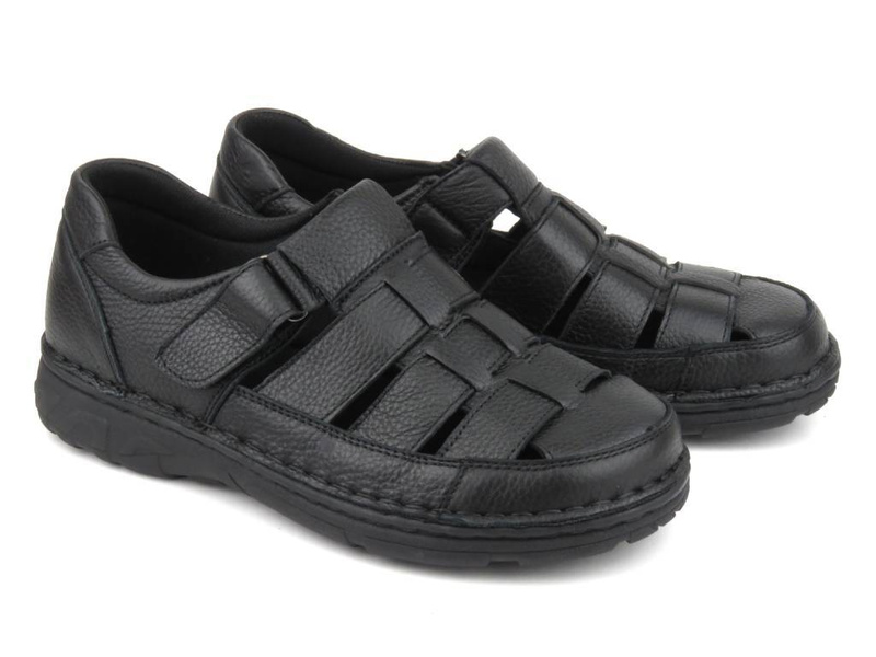 Półbuty męskie z wycięciami - American Club CY07/21, czarne