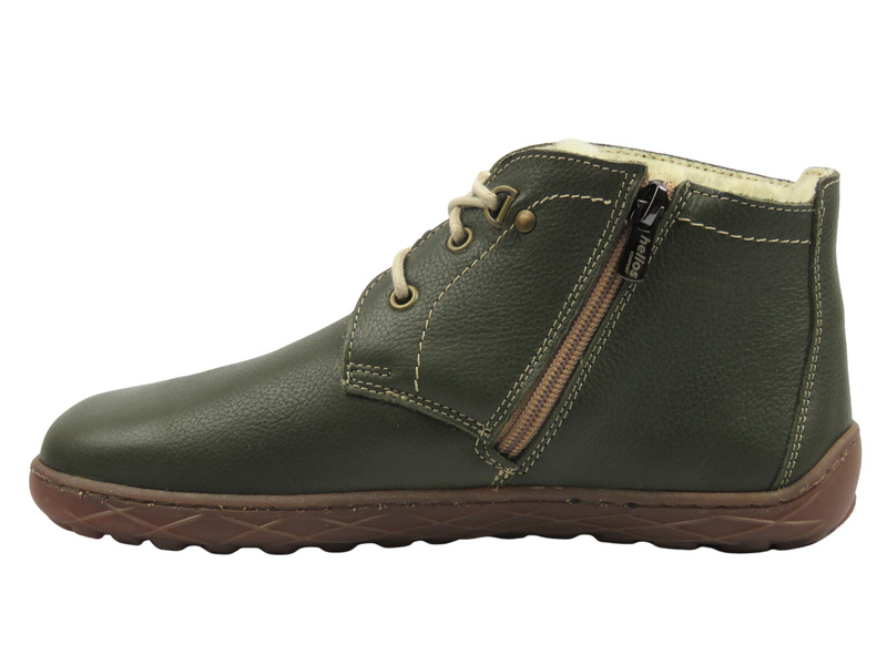 Barefoot botki minimalistyczne damskie oliwkowe Helios Komfort 501P