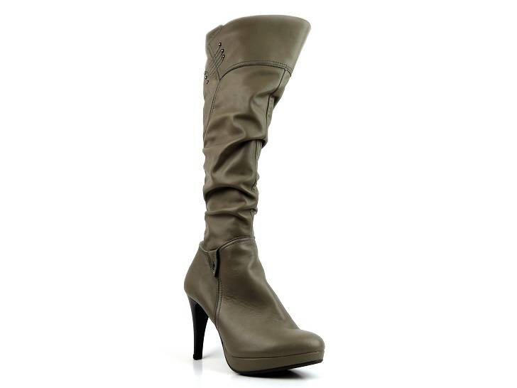 Skórzane kozaki damskie na szpilce - ZYCH & STASZEWSKI 2213, szare