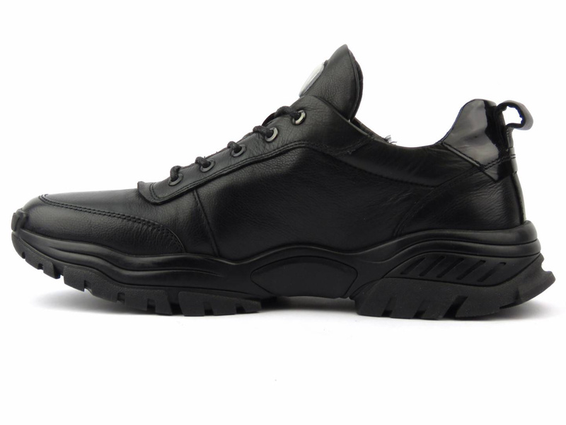 Sneakersy męskie na grubej podeszwie - JOHN DOUBARE H1706-W30-A59, czarne