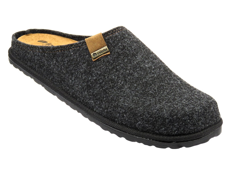 Wygodne kapcie męskie INBLU SI-25, grafitowe