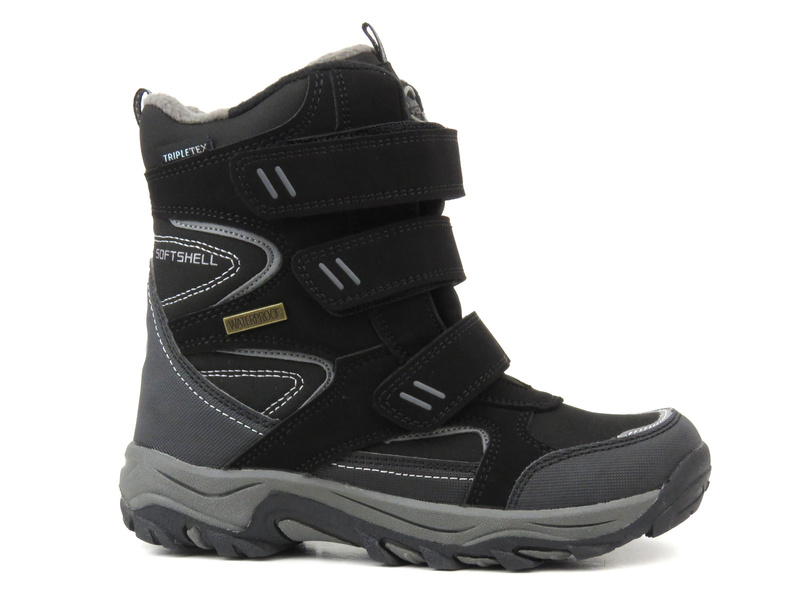 Buty trekkingowe, śniegowce dziecięce - AMERICAN CLUB WT161/23 czarne z szarym
